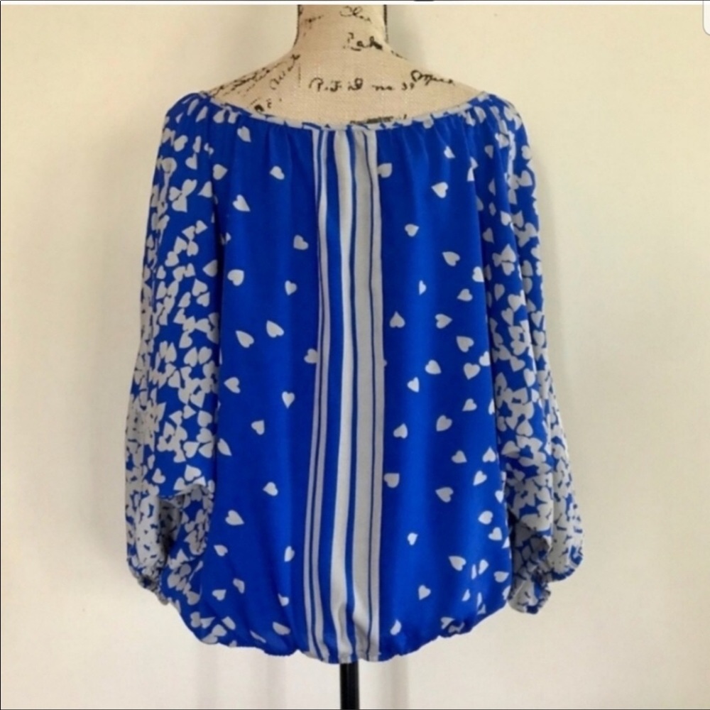 Express Dolman Sleeve Heart Print BoHo Top - Picture 2 of 7